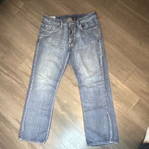 Buffalo David Bitton Men's Blue Light Wash Straight Denim Jeans 5-Pocket